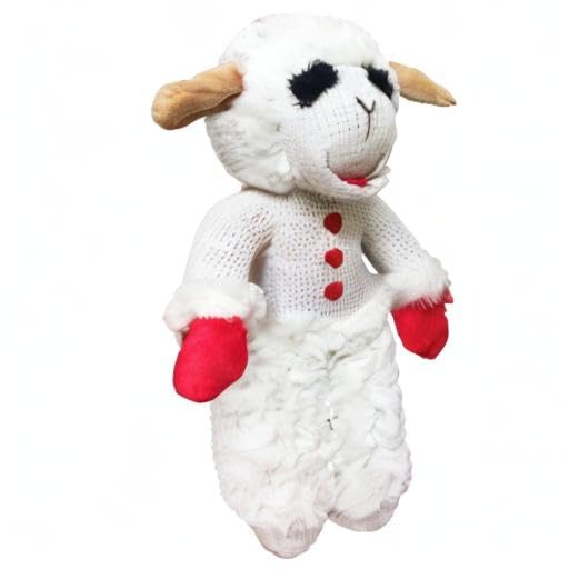 Multipet INTERNATIONAL 843140 Lambchop Plush Squeak Toy Mini for Pets, 6-Inch, White, small