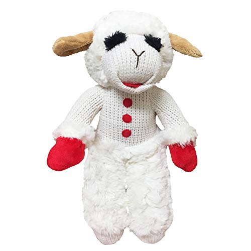 Multipet INTERNATIONAL 843140 Lambchop Plush Squeak Toy Mini for Pets, 6-Inch, White, small