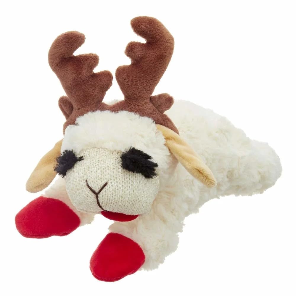 Multipet INTERNATIONAL 843140 Lambchop Plush Squeak Toy Mini for Pets, 6-Inch, White, small