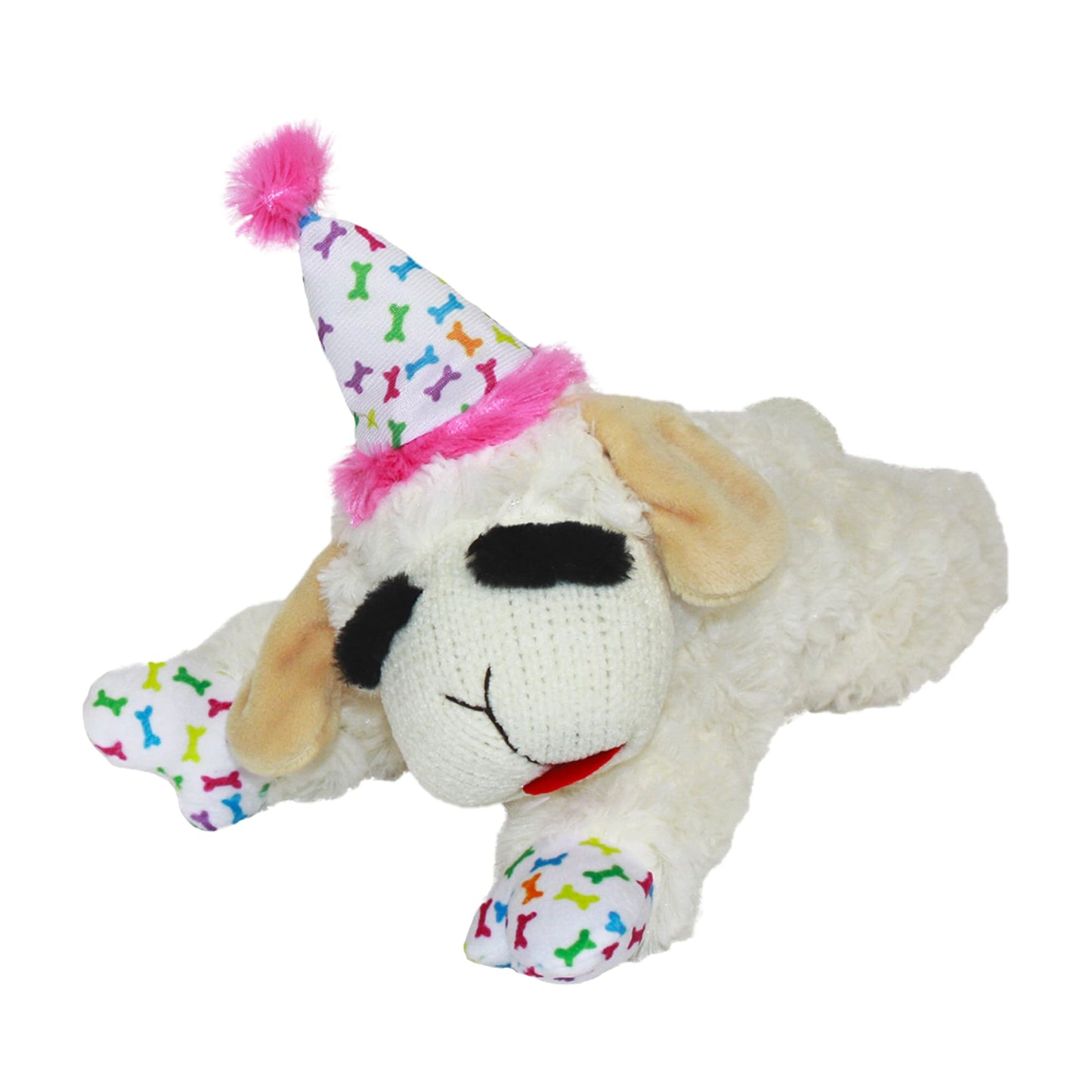 Multipet INTERNATIONAL 843140 Lambchop Plush Squeak Toy Mini for Pets, 6-Inch, White, small