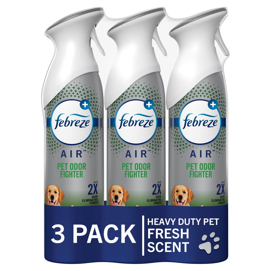 Febreze Air Mist Air Freshener Spray, Odor-Fighting Room Spray, Air Fresheners for Home and Bathroom and Kitchen, Aerosol Can, HD Pet Odor Fighter Scent, 8.8oz, 3 Count