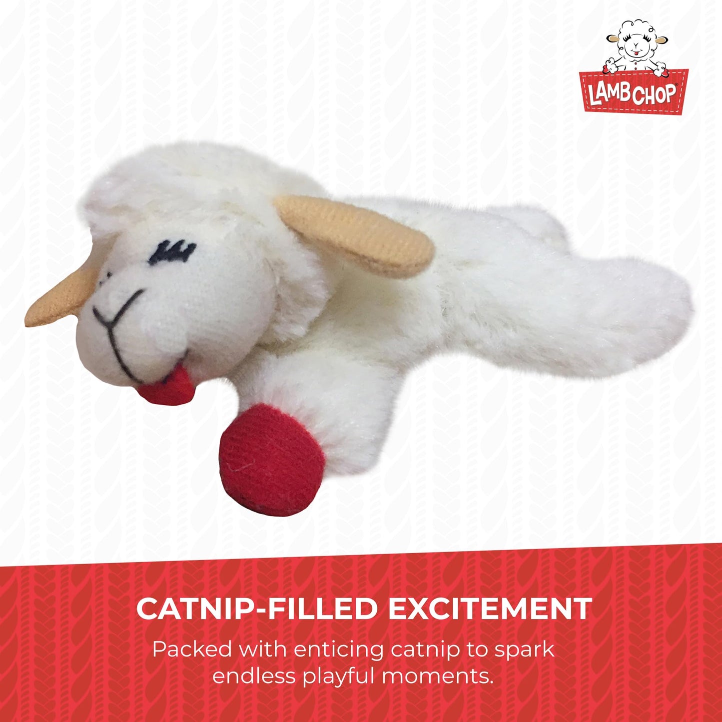Multipet INTERNATIONAL 843140 Lambchop Plush Squeak Toy Mini for Pets, 6-Inch, White, small