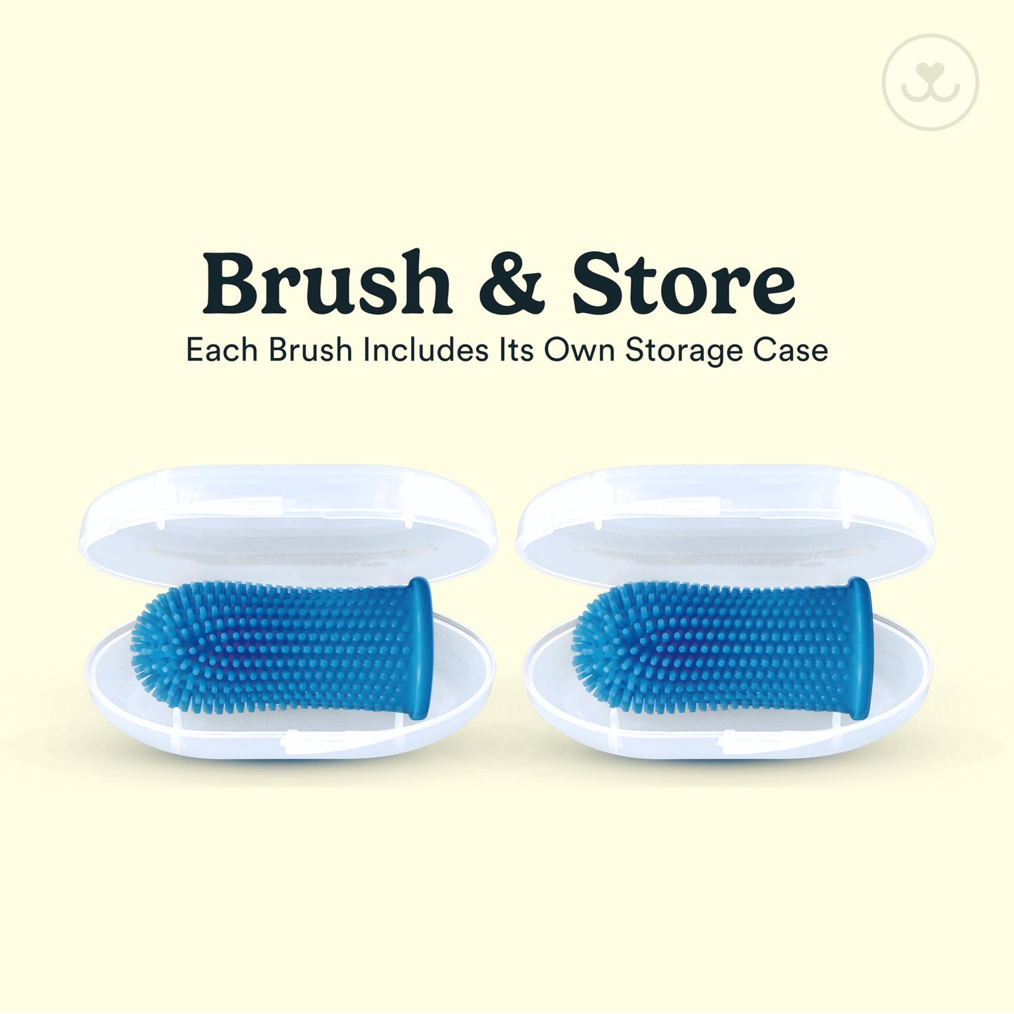 Jasper Dog Toothbrush, 360º Dog Tooth Brushing Kit, Cat Toothbrush, Dog Teeth Cleaning, Dog Finger Toothbrush, Dog Tooth Brush for Small & Large Pets, Dog Toothpaste Not Included, 2-Pack Blue