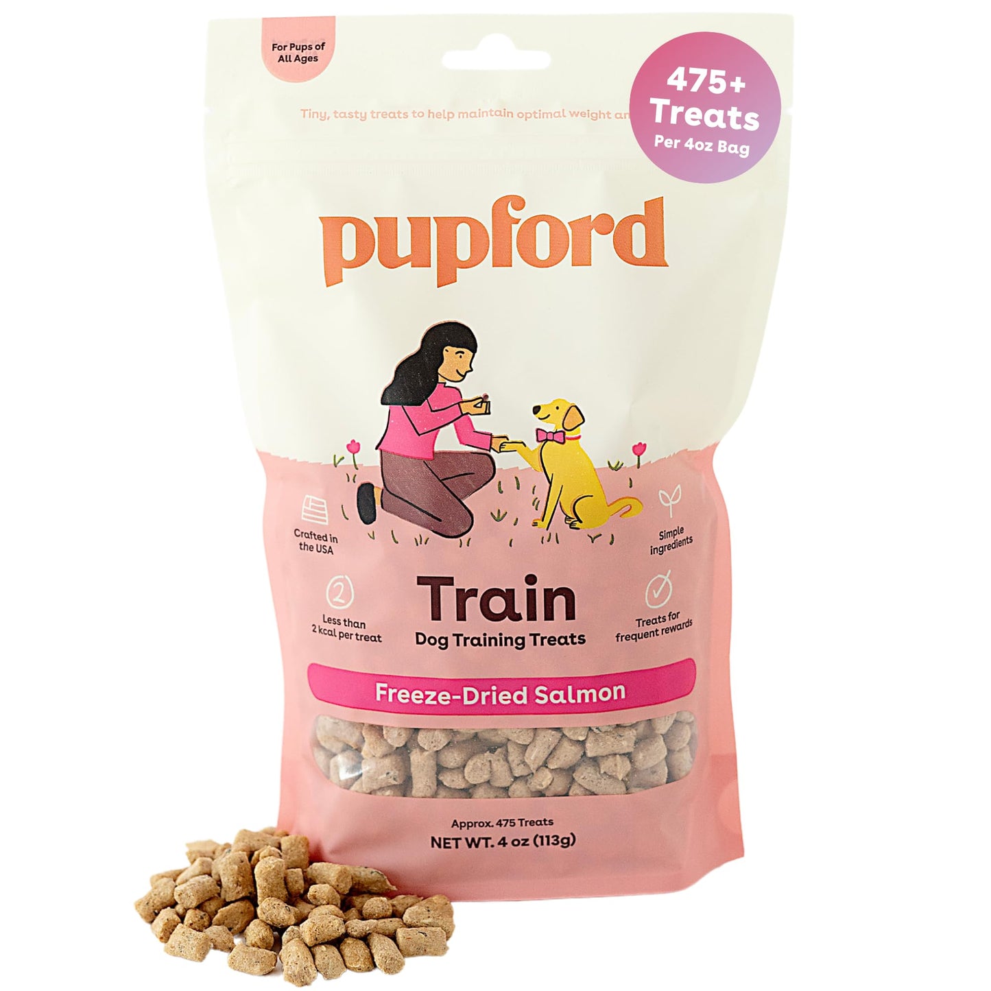 Pupford Freeze Dried Training Treats for Dogs & Puppies, 475+ Two Ingredient Bites (Chicken, 4 oz)