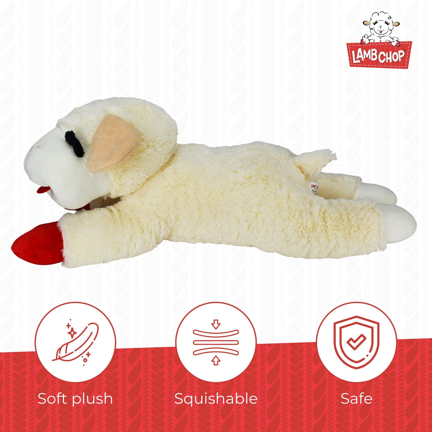 Multipet INTERNATIONAL 843140 Lambchop Plush Squeak Toy Mini for Pets, 6-Inch, White, small