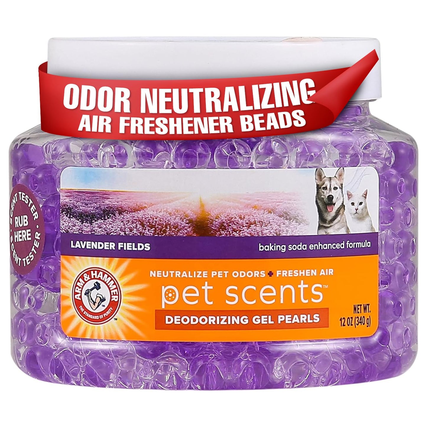 Arm & Hammer for Pets Air Care Pet Scents Deodorizing Gel Beads in Fresh Breeze | 12 oz Pet Odor Neutralizing Gel Beads with Baking Soda | Air Freshener Beads for Pet Odor Elimination (FF12689)