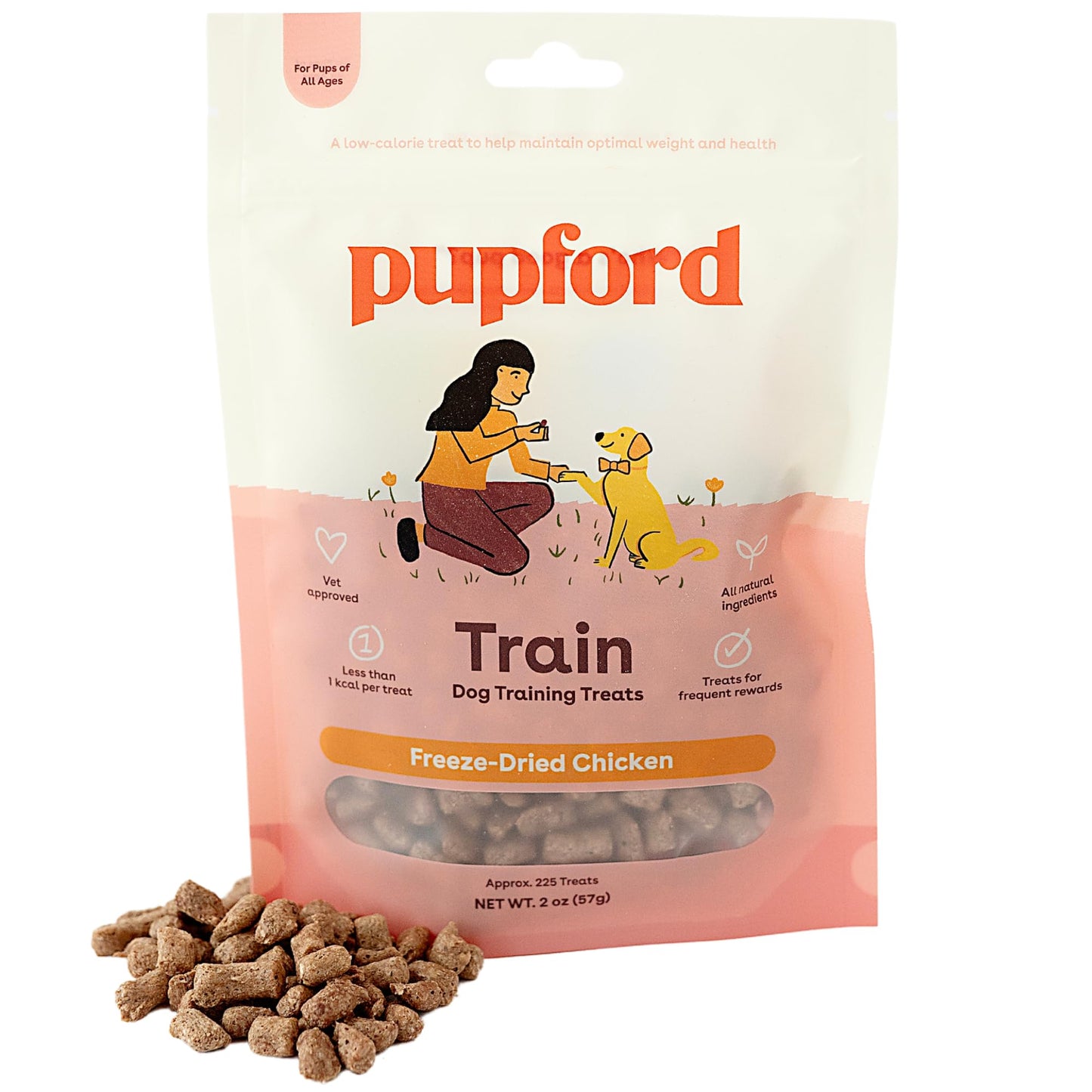 Pupford Freeze Dried Training Treats for Dogs & Puppies, 475+ Two Ingredient Bites (Chicken, 4 oz)
