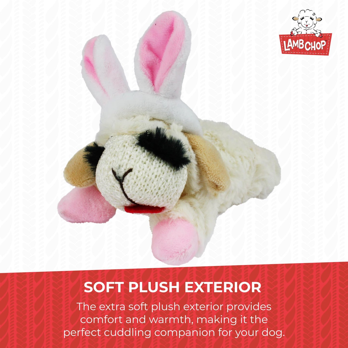 Multipet INTERNATIONAL 843140 Lambchop Plush Squeak Toy Mini for Pets, 6-Inch, White, small