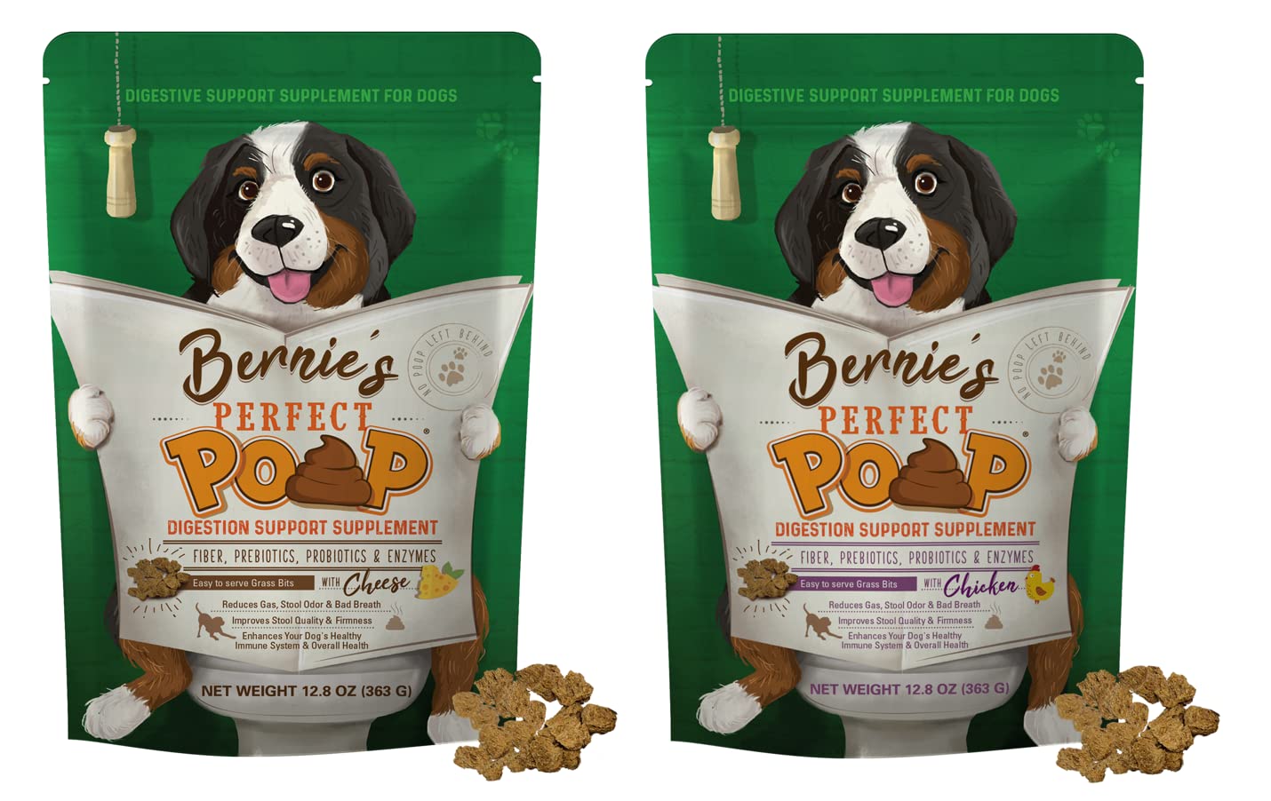 Perfect Poop Digestion & General Health Supplement for Dogs: Fiber, Prebiotics, Probiotics & Enzymes Relieve Digestive Conditions, Optimize Stool, and Improve Health (Cheddar Cheese, 4.2 oz)