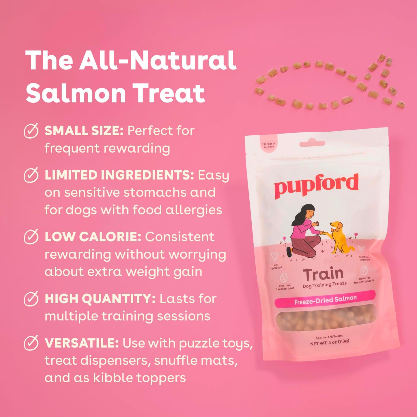 Pupford Freeze Dried Training Treats for Dogs & Puppies, 475+ Two Ingredient Bites (Chicken, 4 oz)