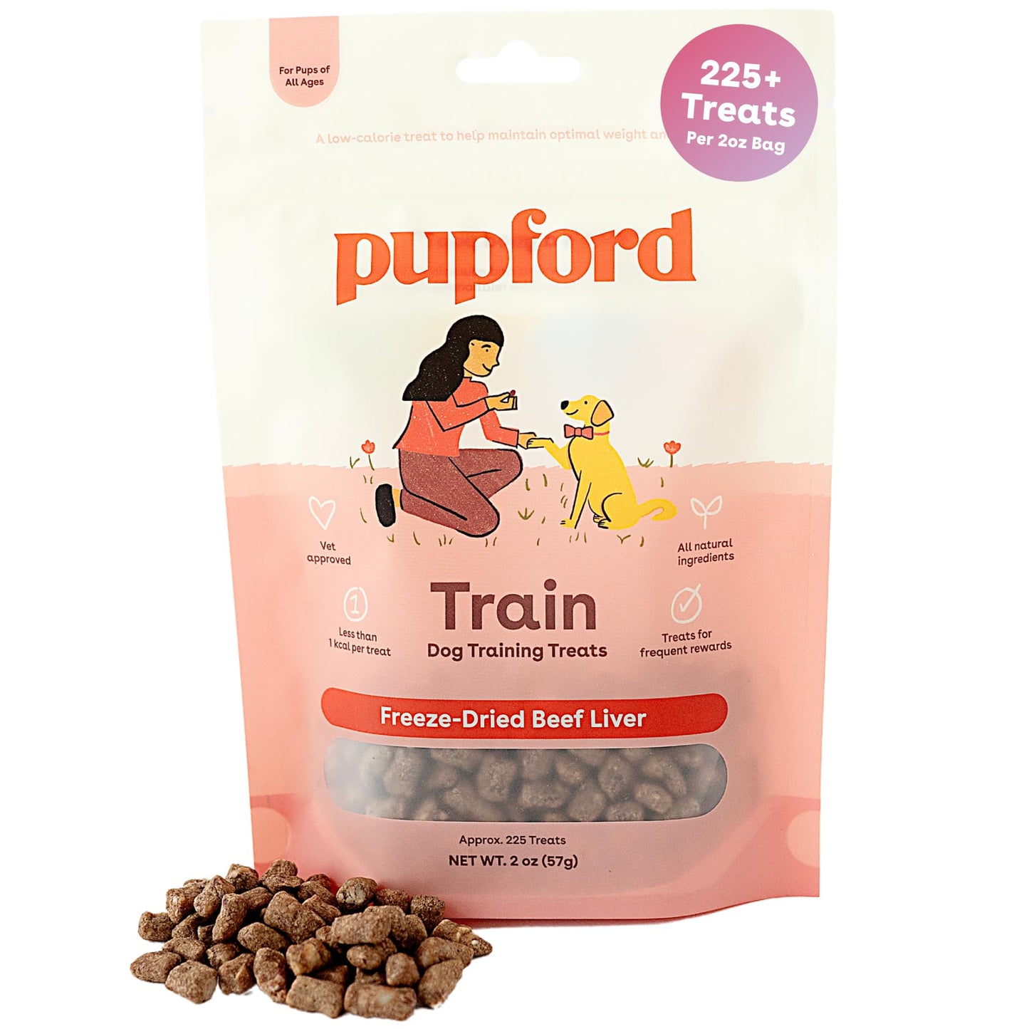 Pupford Freeze Dried Training Treats for Dogs & Puppies, 475+ Two Ingredient Bites (Chicken, 4 oz)