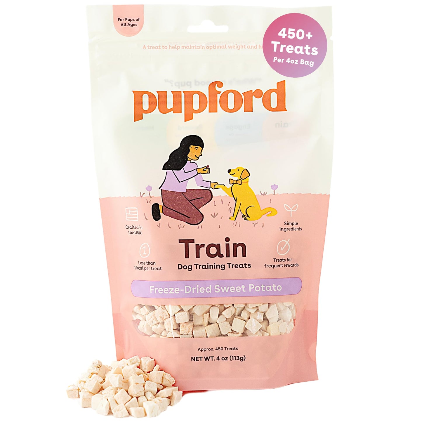 Pupford Freeze Dried Training Treats for Dogs & Puppies, 475+ Two Ingredient Bites (Chicken, 4 oz)