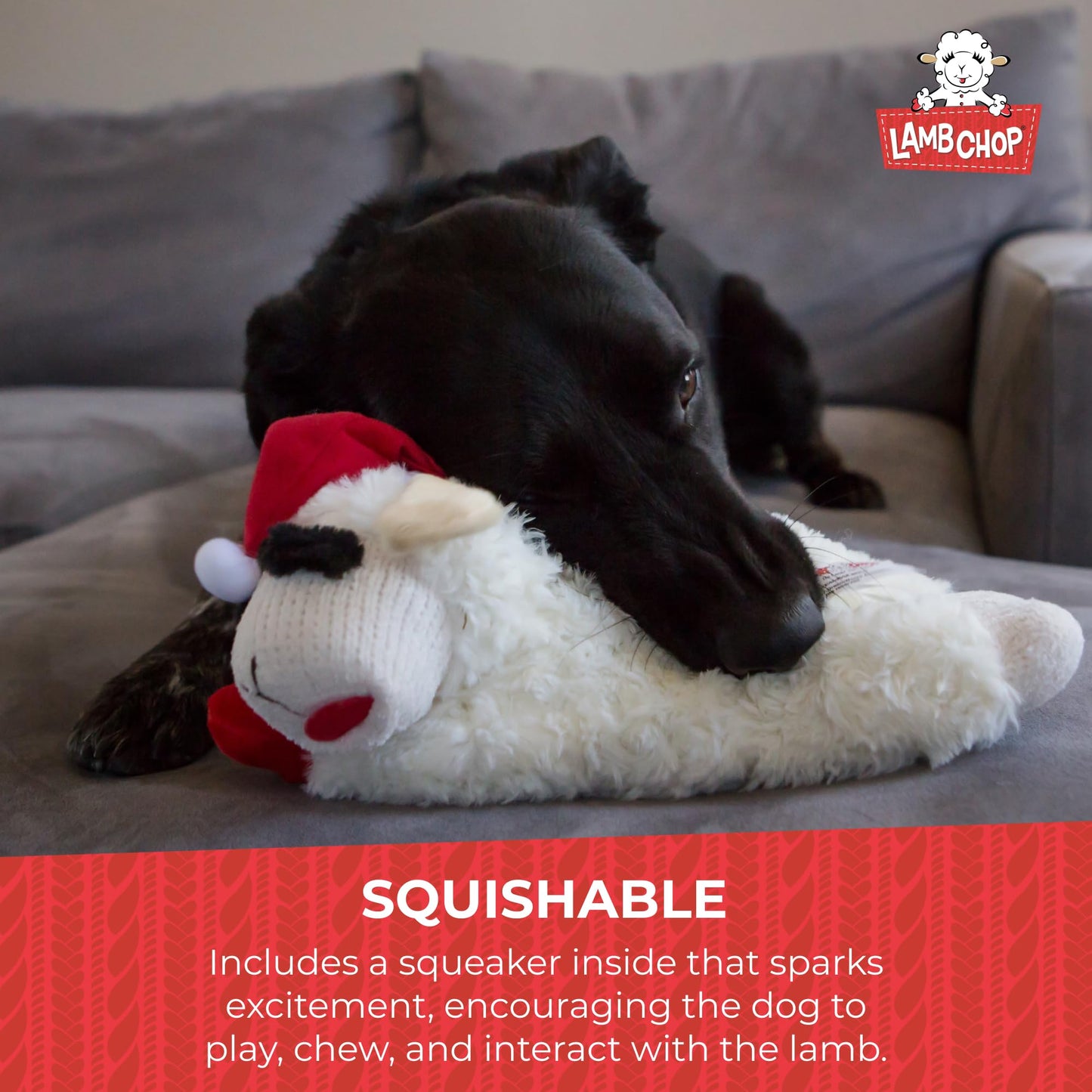 Multipet INTERNATIONAL 843140 Lambchop Plush Squeak Toy Mini for Pets, 6-Inch, White, small