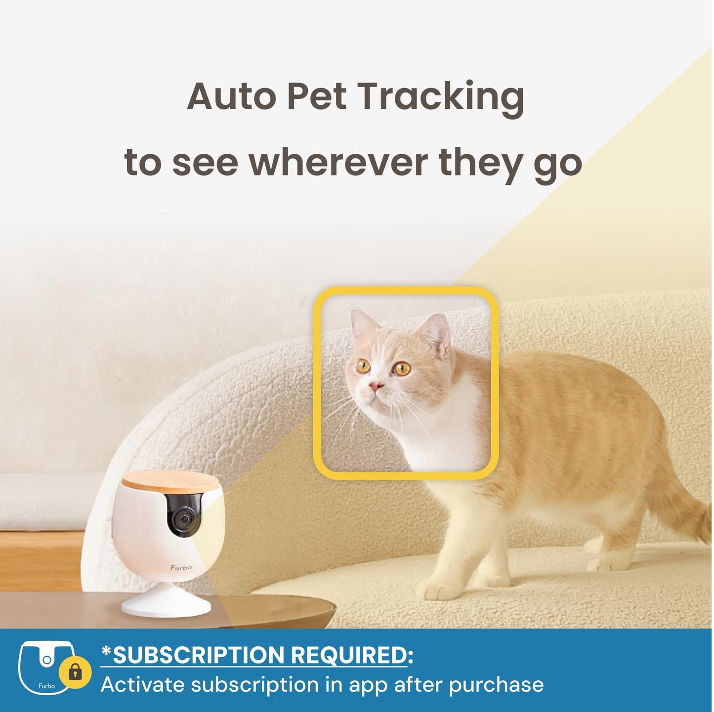 Furbo 360° Cat Camera + Nanny Bundle: Home Security & Cat Safety Alerts, Rotating Pet Treat Dispenser Camera with Speaker, Smart Home Indoor Cam w Phone App (Additional Subscription Required at Setup)