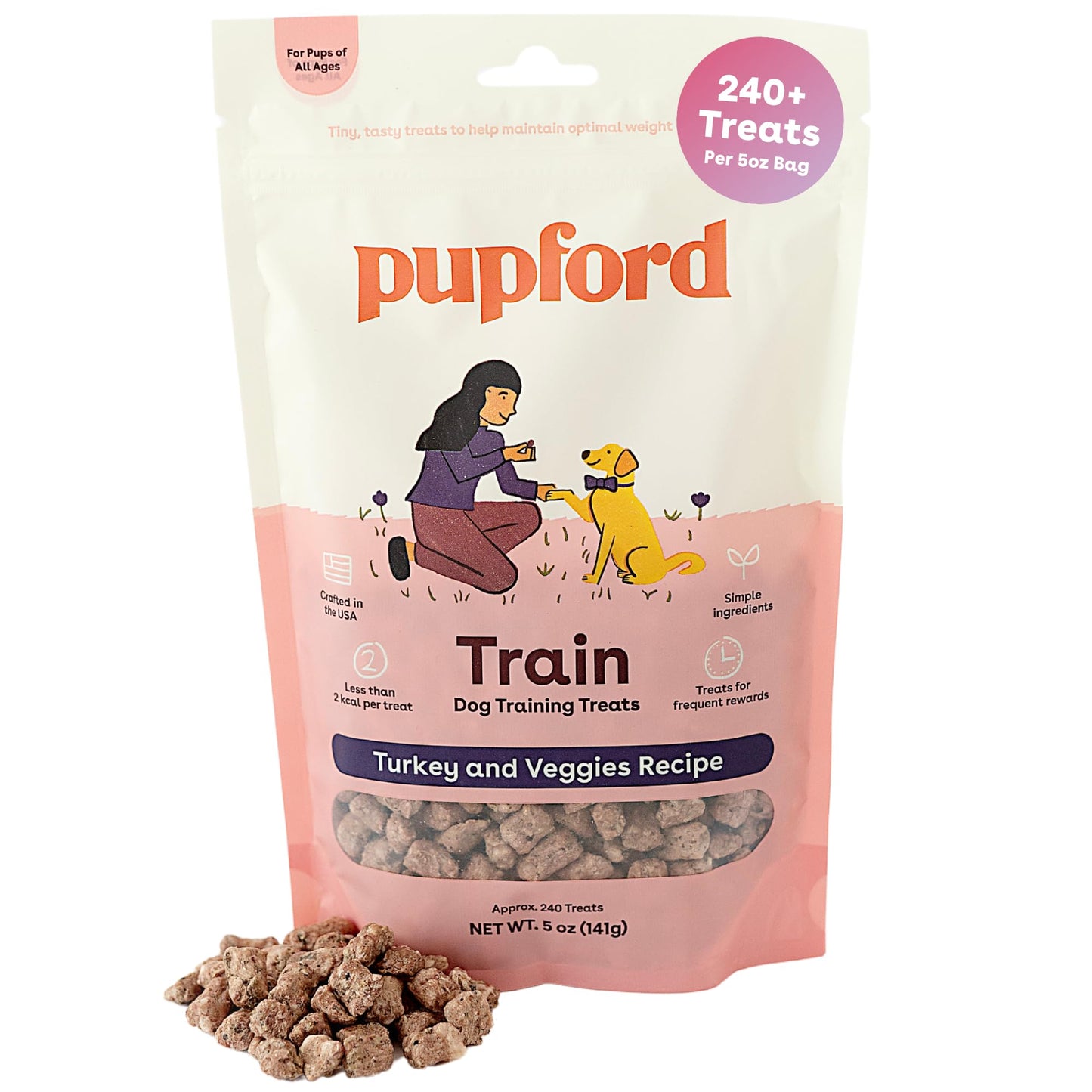 Pupford Freeze Dried Training Treats for Dogs & Puppies, 475+ Two Ingredient Bites (Chicken, 4 oz)