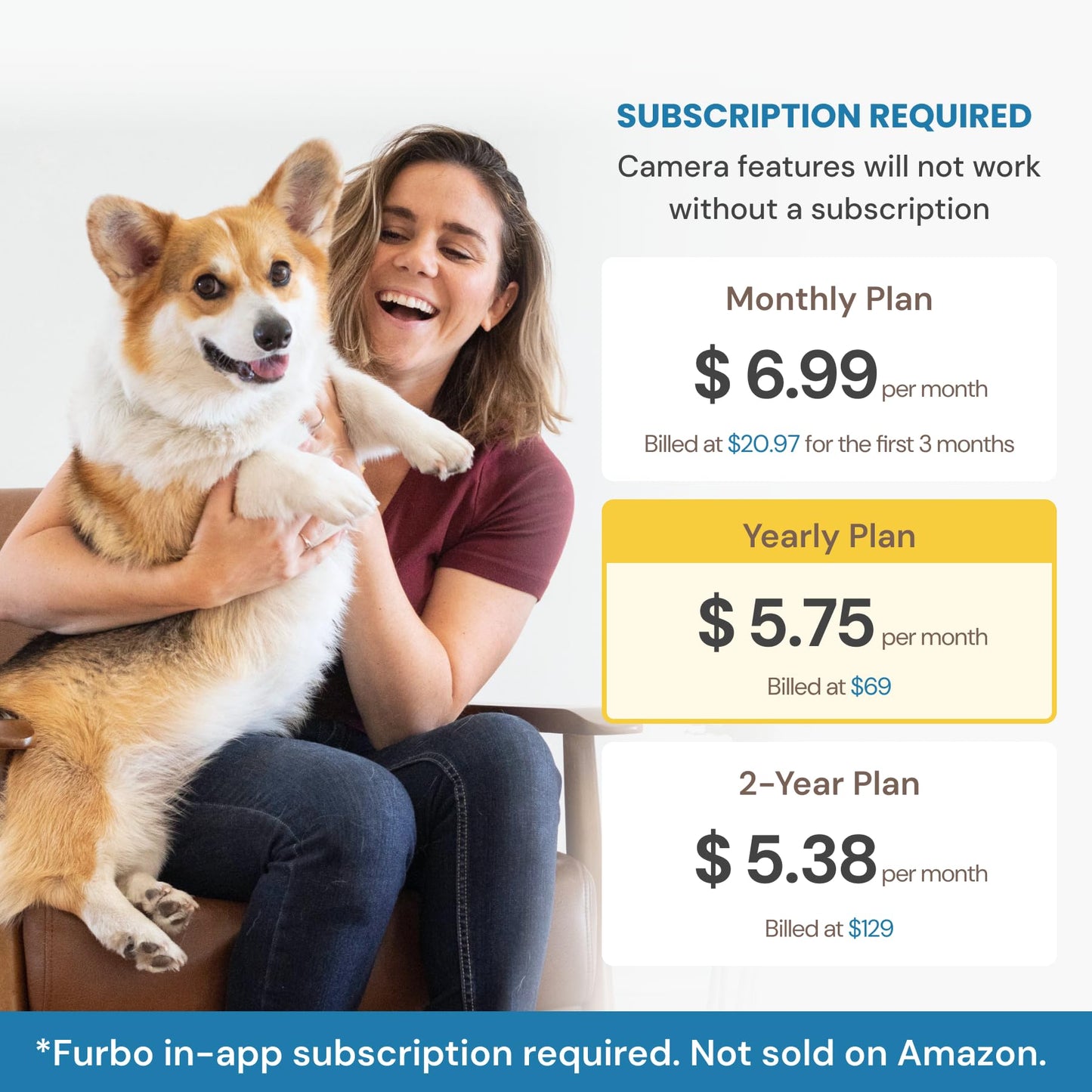 Furbo 360° Cat Camera + Nanny Bundle: Home Security & Cat Safety Alerts, Rotating Pet Treat Dispenser Camera with Speaker, Smart Home Indoor Cam w Phone App (Additional Subscription Required at Setup)