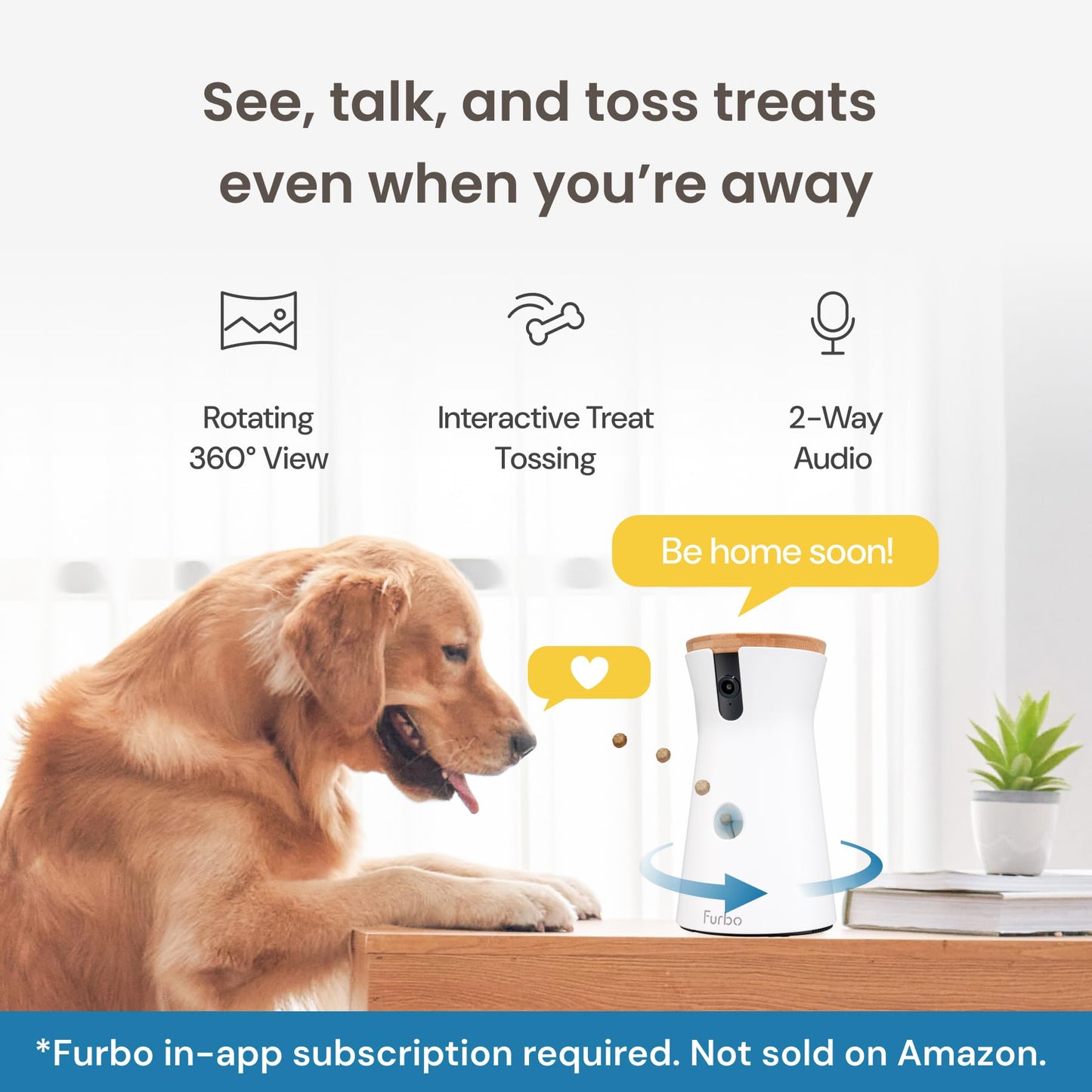 Furbo 360° Cat Camera + Nanny Bundle: Home Security & Cat Safety Alerts, Rotating Pet Treat Dispenser Camera with Speaker, Smart Home Indoor Cam w Phone App (Additional Subscription Required at Setup)