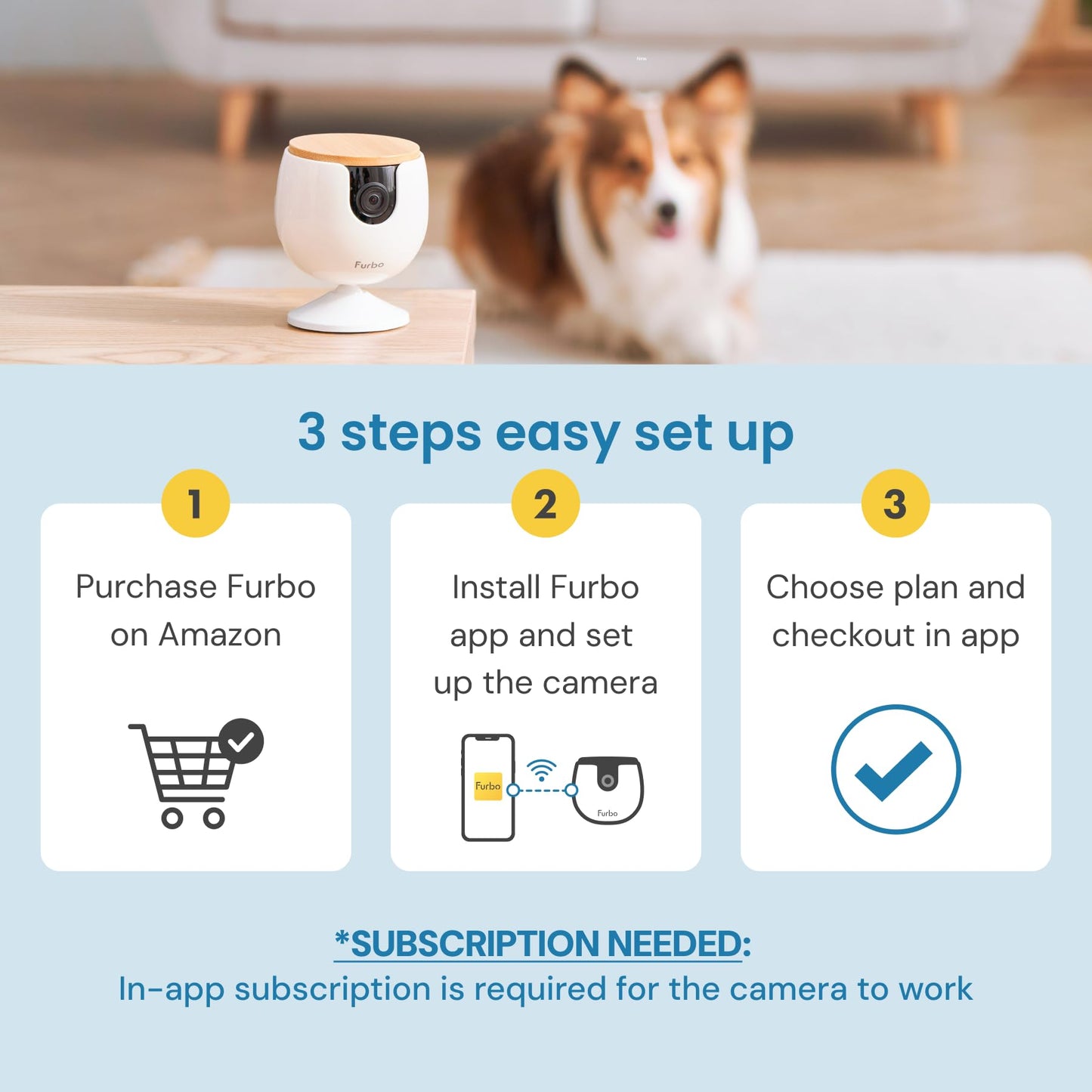 Furbo 360° Cat Camera + Nanny Bundle: Home Security & Cat Safety Alerts, Rotating Pet Treat Dispenser Camera with Speaker, Smart Home Indoor Cam w Phone App (Additional Subscription Required at Setup)