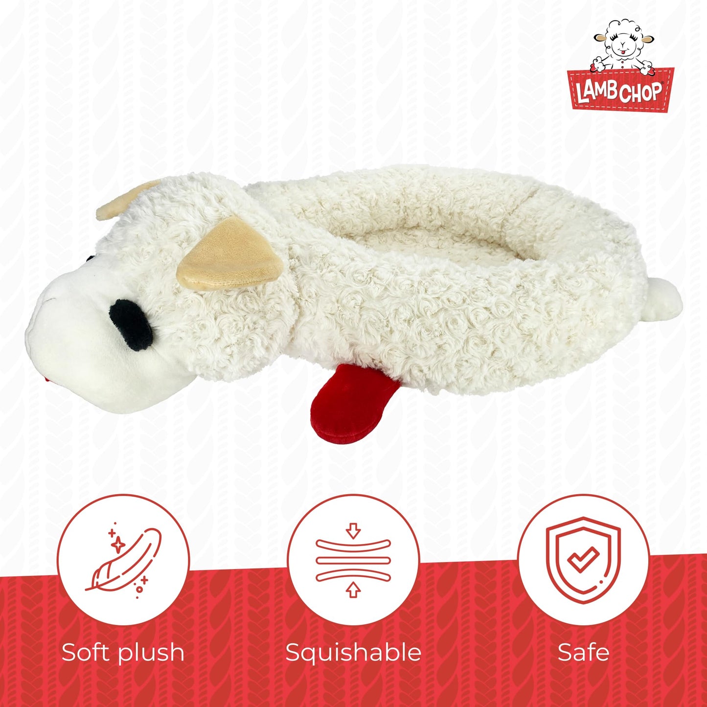 Multipet INTERNATIONAL 843140 Lambchop Plush Squeak Toy Mini for Pets, 6-Inch, White, small