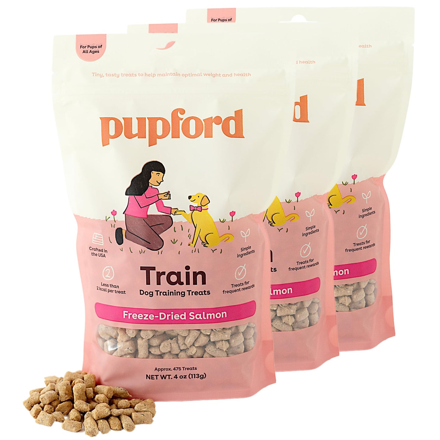 Pupford Freeze Dried Training Treats for Dogs & Puppies, 475+ Two Ingredient Bites (Chicken, 4 oz)