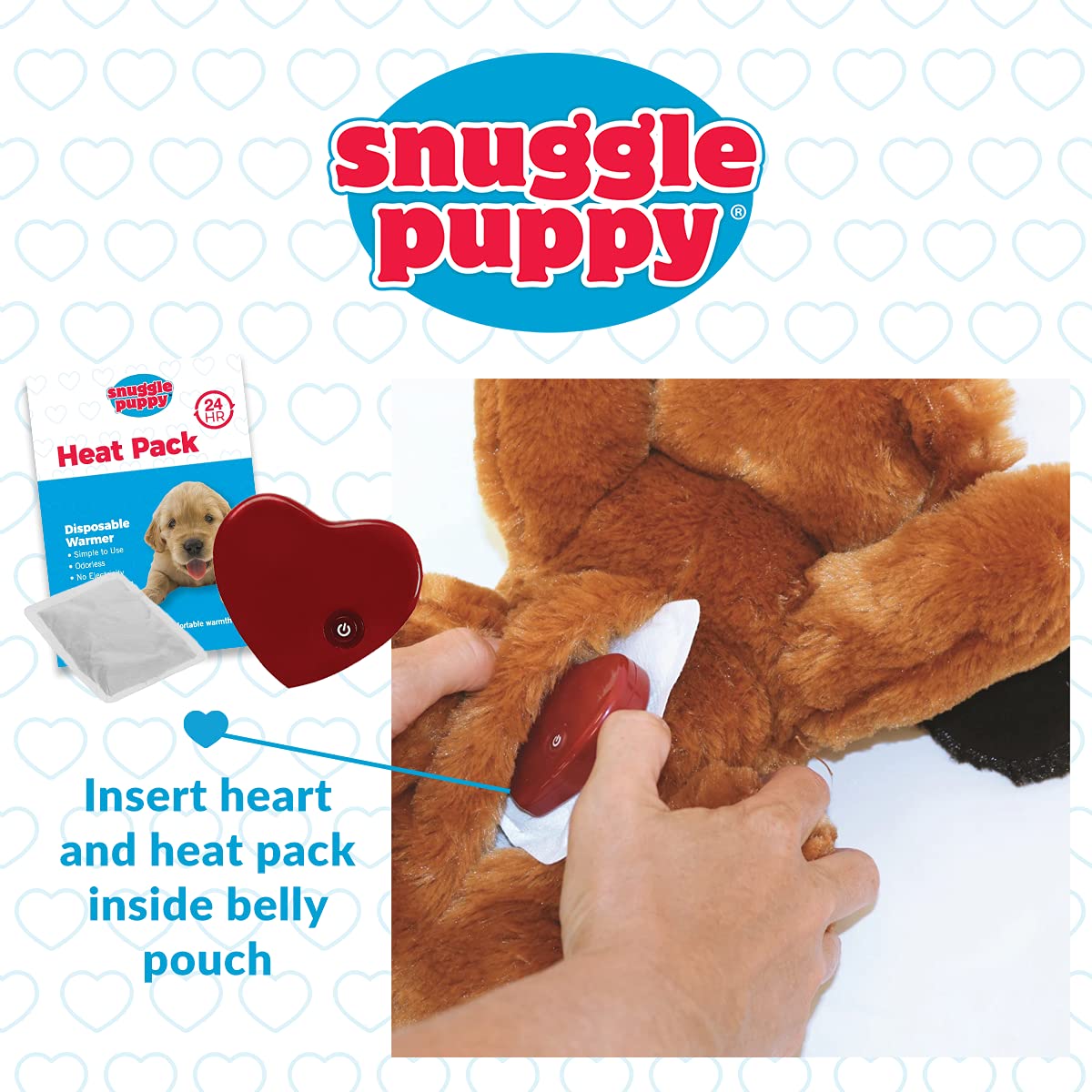 Original Snuggle Puppy Heartbeat Stuffed Toy for Dogs. Pet Anxiety Relief and Calming Aid, Comfort Toy for Behavioral Training in Biscuit