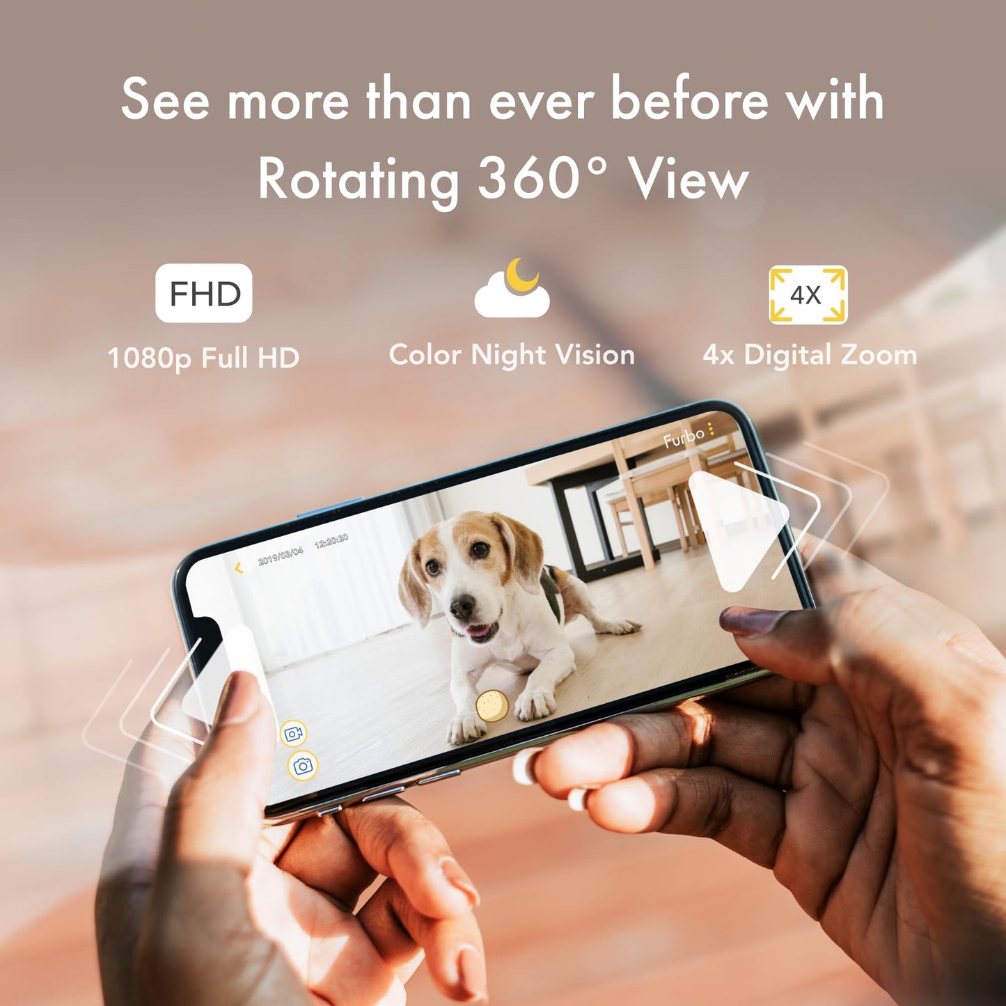 Furbo 360° Cat Camera + Nanny Bundle: Home Security & Cat Safety Alerts, Rotating Pet Treat Dispenser Camera with Speaker, Smart Home Indoor Cam w Phone App (Additional Subscription Required at Setup)
