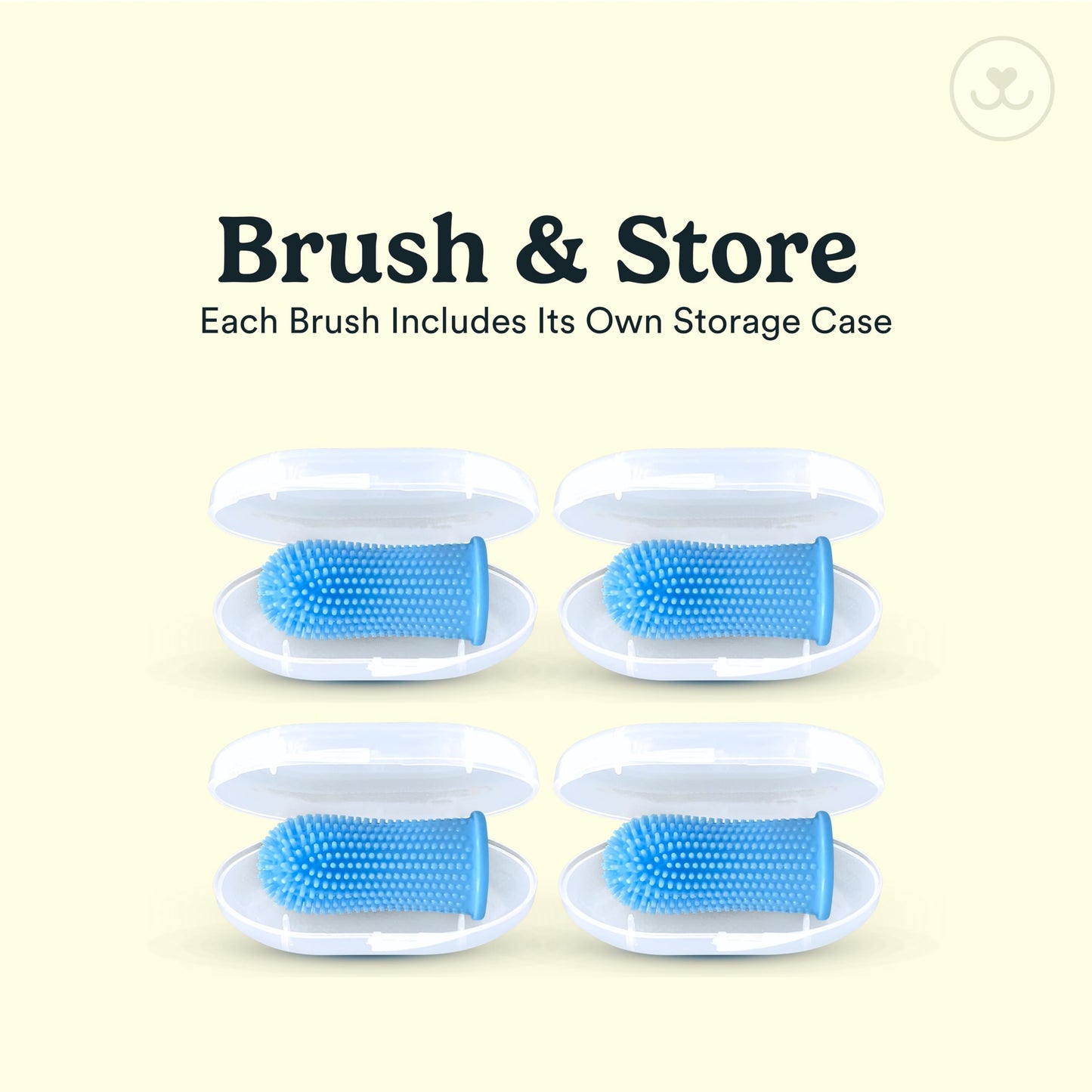 Jasper Dog Toothbrush, 360º Dog Tooth Brushing Kit, Cat Toothbrush, Dog Teeth Cleaning, Dog Finger Toothbrush, Dog Tooth Brush for Small & Large Pets, Dog Toothpaste Not Included, 2-Pack Blue