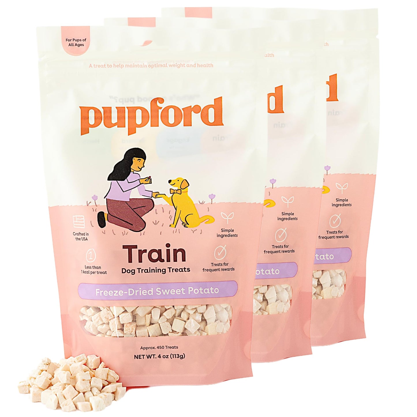 Pupford Freeze Dried Training Treats for Dogs & Puppies, 475+ Two Ingredient Bites (Chicken, 4 oz)