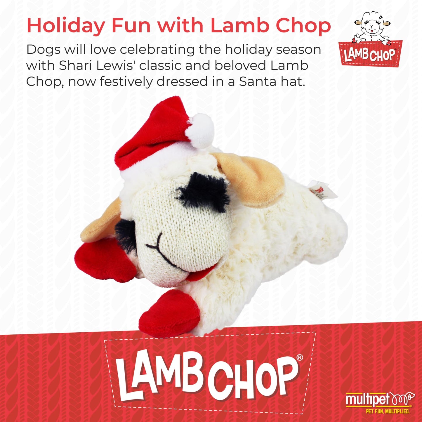 Multipet INTERNATIONAL 843140 Lambchop Plush Squeak Toy Mini for Pets, 6-Inch, White, small