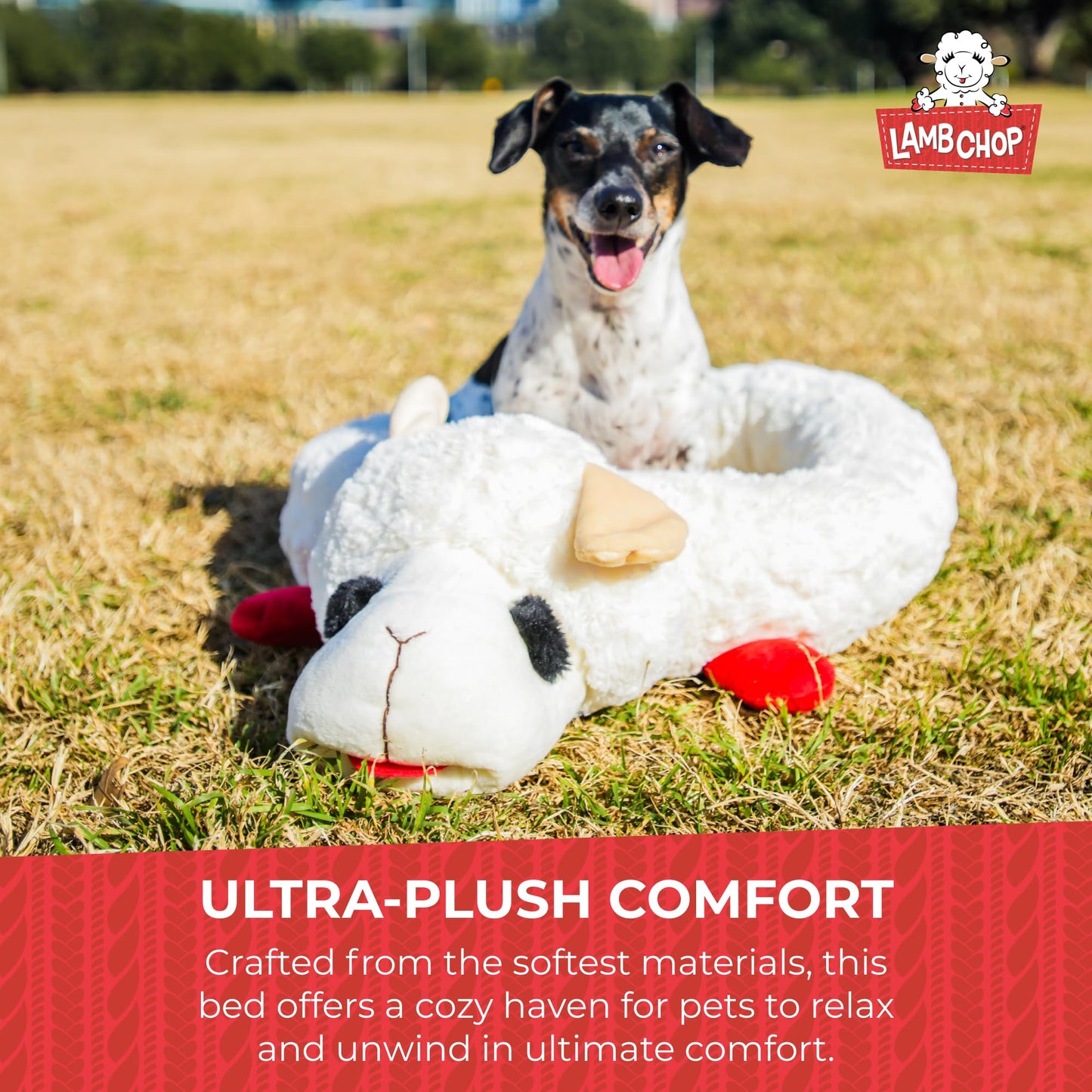 Multipet INTERNATIONAL 843140 Lambchop Plush Squeak Toy Mini for Pets, 6-Inch, White, small