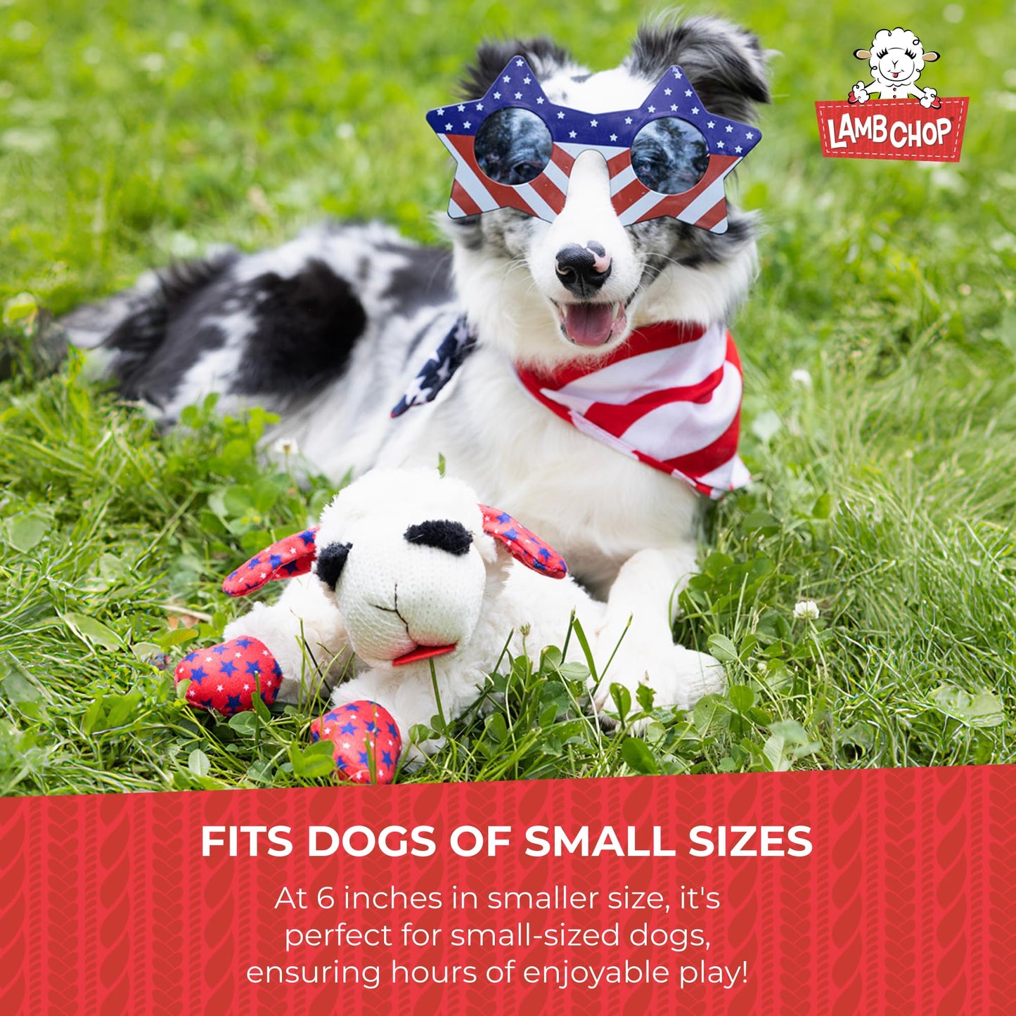 Multipet INTERNATIONAL 843140 Lambchop Plush Squeak Toy Mini for Pets, 6-Inch, White, small