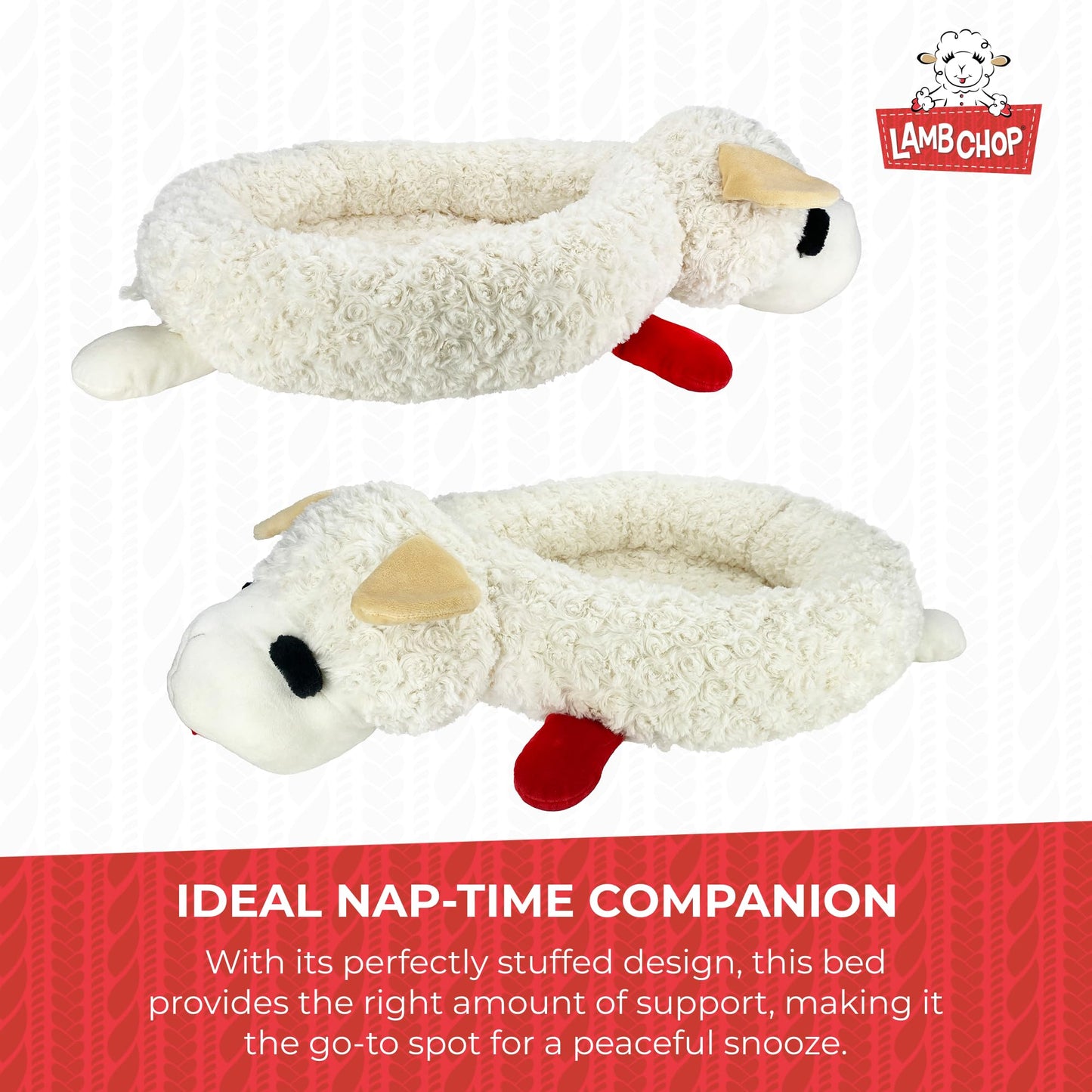 Multipet INTERNATIONAL 843140 Lambchop Plush Squeak Toy Mini for Pets, 6-Inch, White, small