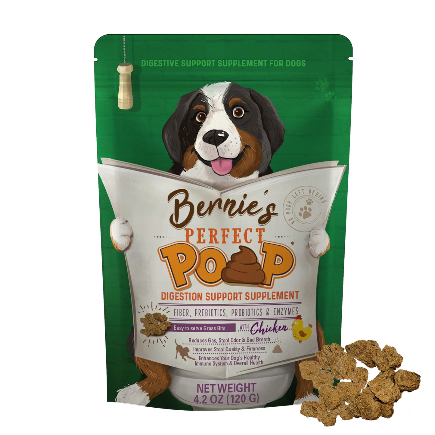 Perfect Poop Digestion & General Health Supplement for Dogs: Fiber, Prebiotics, Probiotics & Enzymes Relieve Digestive Conditions, Optimize Stool, and Improve Health (Cheddar Cheese, 4.2 oz)