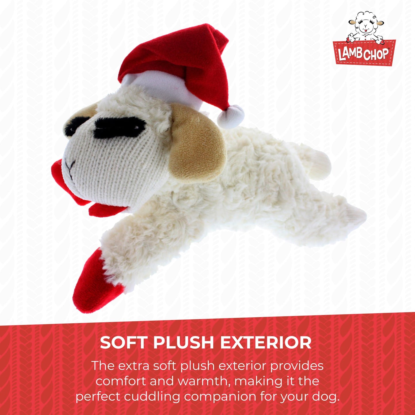 Multipet INTERNATIONAL 843140 Lambchop Plush Squeak Toy Mini for Pets, 6-Inch, White, small