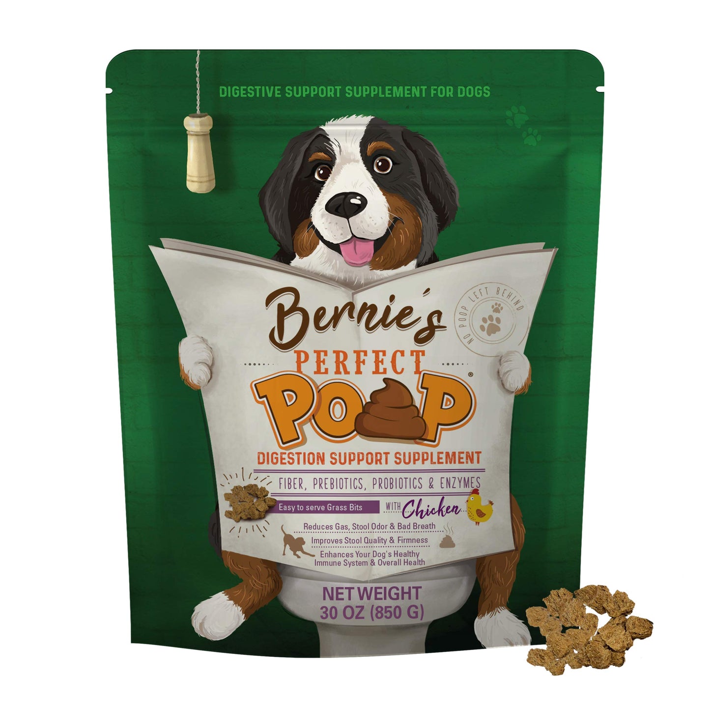 Perfect Poop Digestion & General Health Supplement for Dogs: Fiber, Prebiotics, Probiotics & Enzymes Relieve Digestive Conditions, Optimize Stool, and Improve Health (Cheddar Cheese, 4.2 oz)