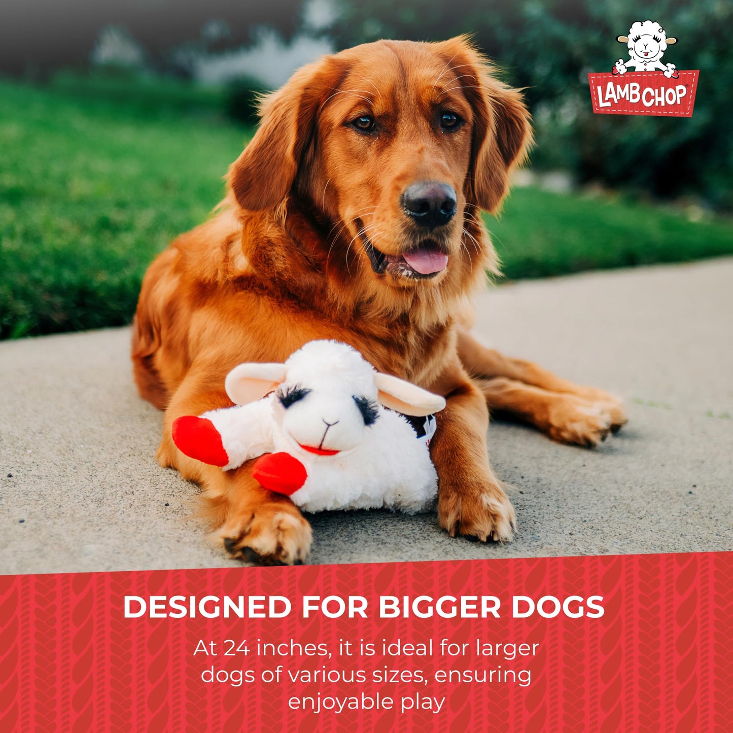 Multipet INTERNATIONAL 843140 Lambchop Plush Squeak Toy Mini for Pets, 6-Inch, White, small
