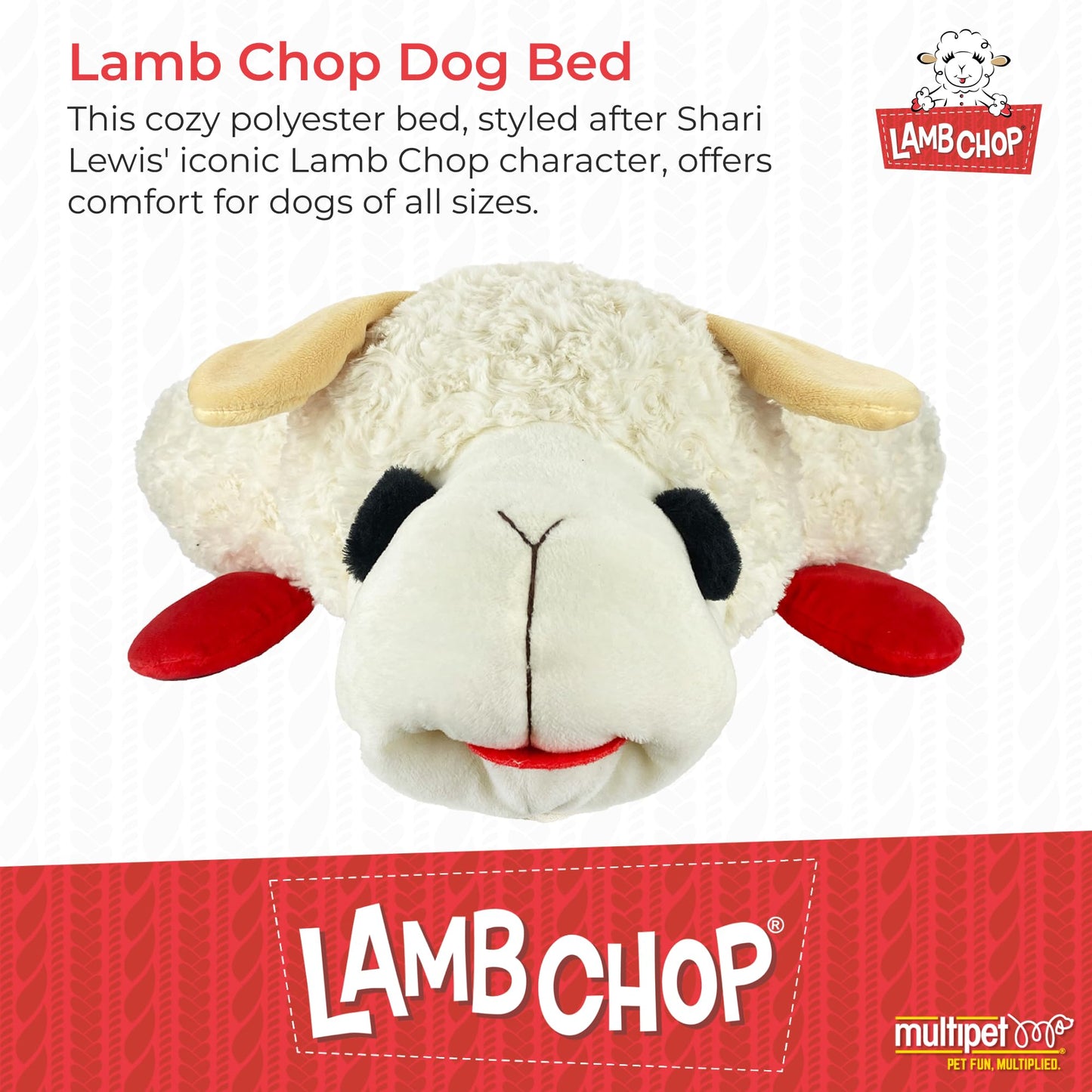 Multipet INTERNATIONAL 843140 Lambchop Plush Squeak Toy Mini for Pets, 6-Inch, White, small