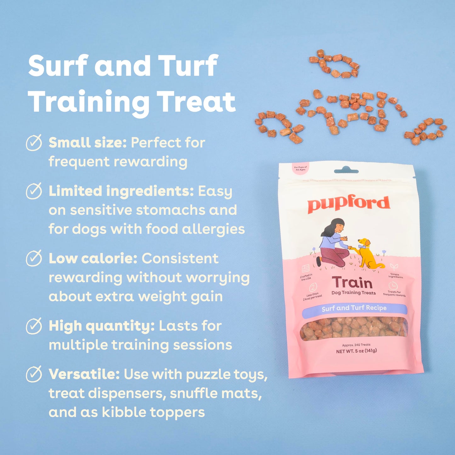 Pupford Freeze Dried Training Treats for Dogs & Puppies, 475+ Two Ingredient Bites (Chicken, 4 oz)