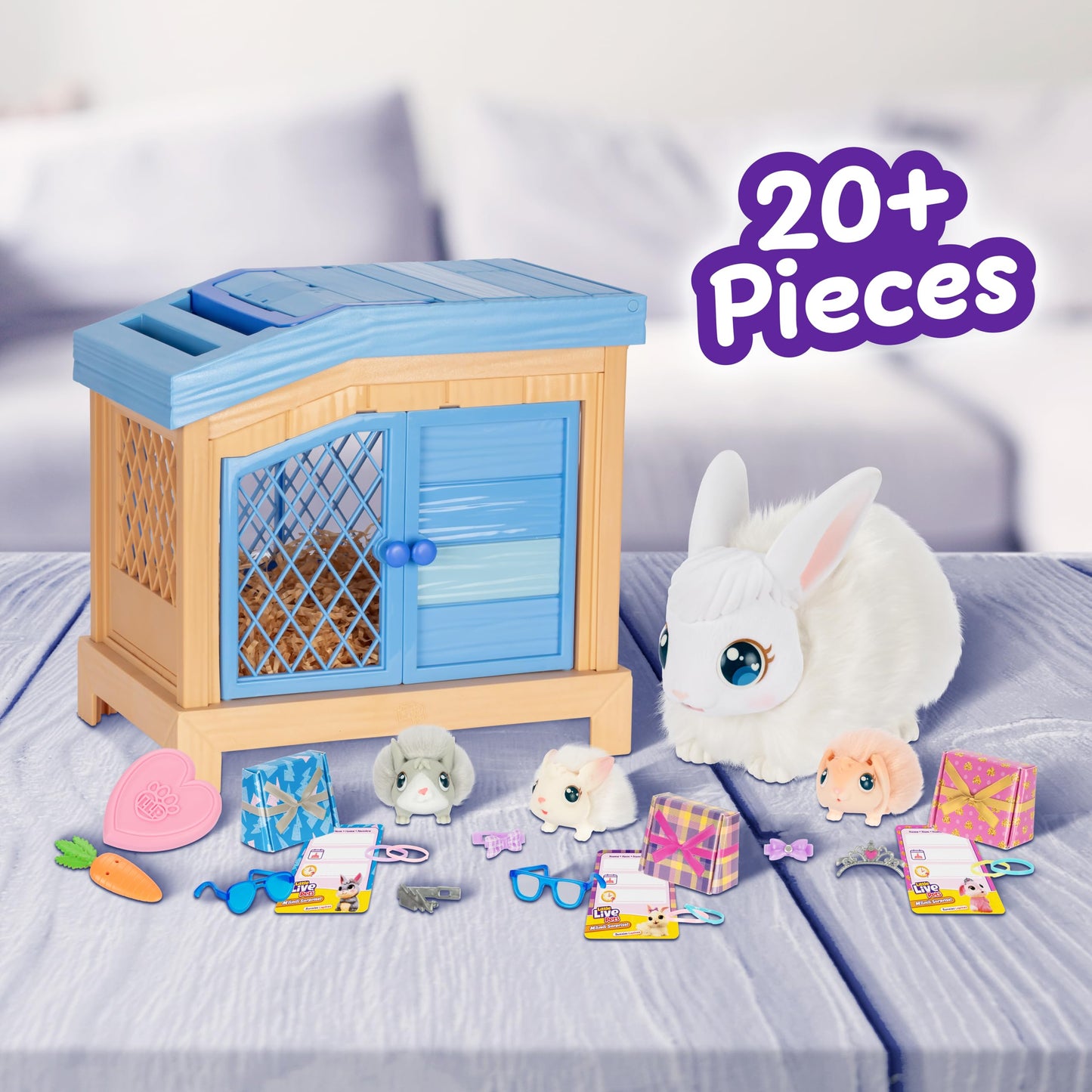 Little Live Pets - Mama Surprise | Soft, Interactive Mama Guinea Pig and her Hutch, and her 3 Surprise Babies. 20+ Sounds & Reactions. for Kids Ages 4+, Multicolor, 7.8 x 11.93 x 11.38 inches