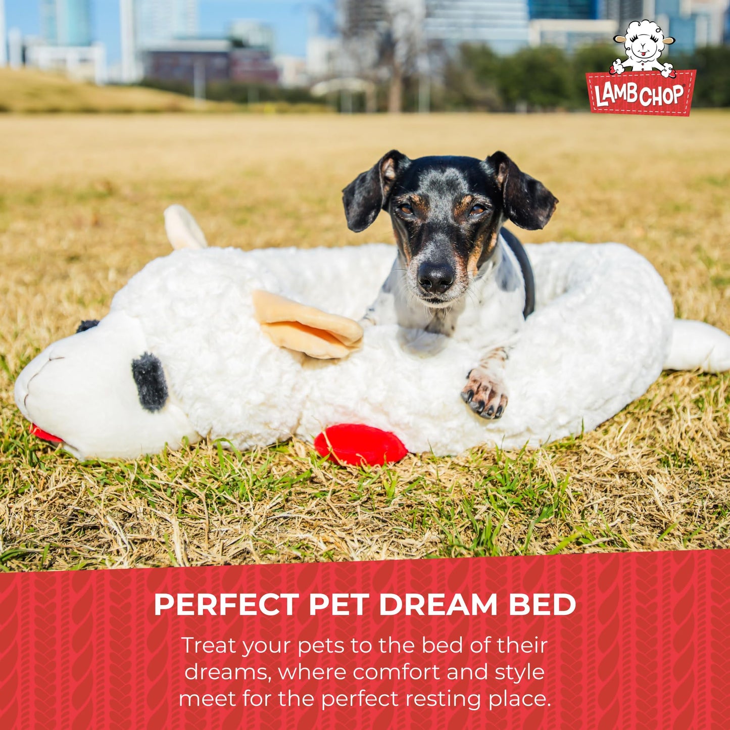 Multipet INTERNATIONAL 843140 Lambchop Plush Squeak Toy Mini for Pets, 6-Inch, White, small