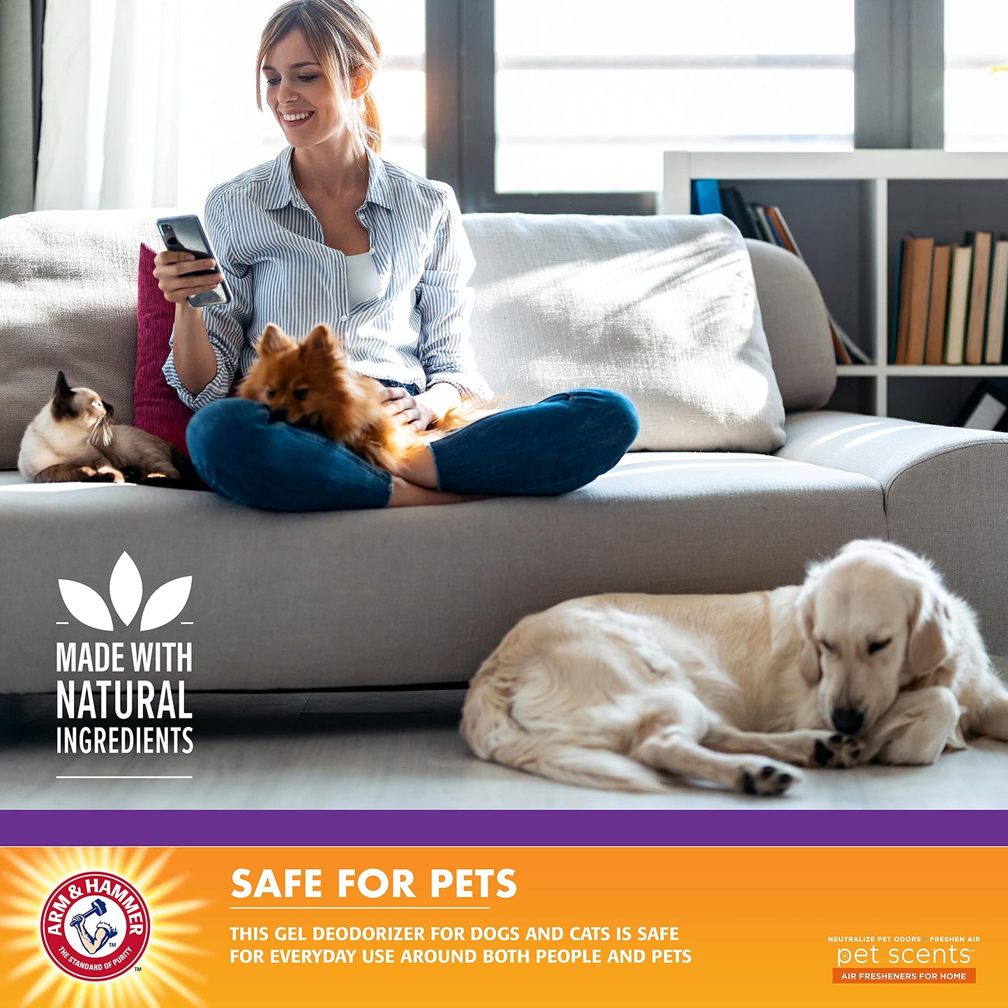 Arm & Hammer for Pets Air Care Pet Scents Deodorizing Gel Beads in Fresh Breeze | 12 oz Pet Odor Neutralizing Gel Beads with Baking Soda | Air Freshener Beads for Pet Odor Elimination (FF12689)